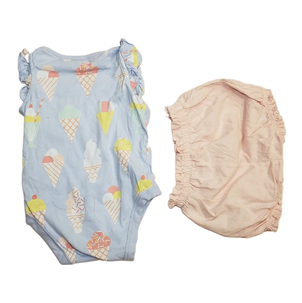 Baby Gap 3-6m Ice Cream Bodysuit & Pink Bubble Shorts